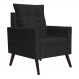 Poltrona Para Sala Ligia Suede Preto - DS Estofados