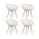 Kit 4 Cadeiras Clarice Nest Wood Com Apoio de Braço Bege