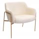 Poltrona Decorativa Jade Base Aço Ouro Fosco Bouclé Off White - Nexta Casa