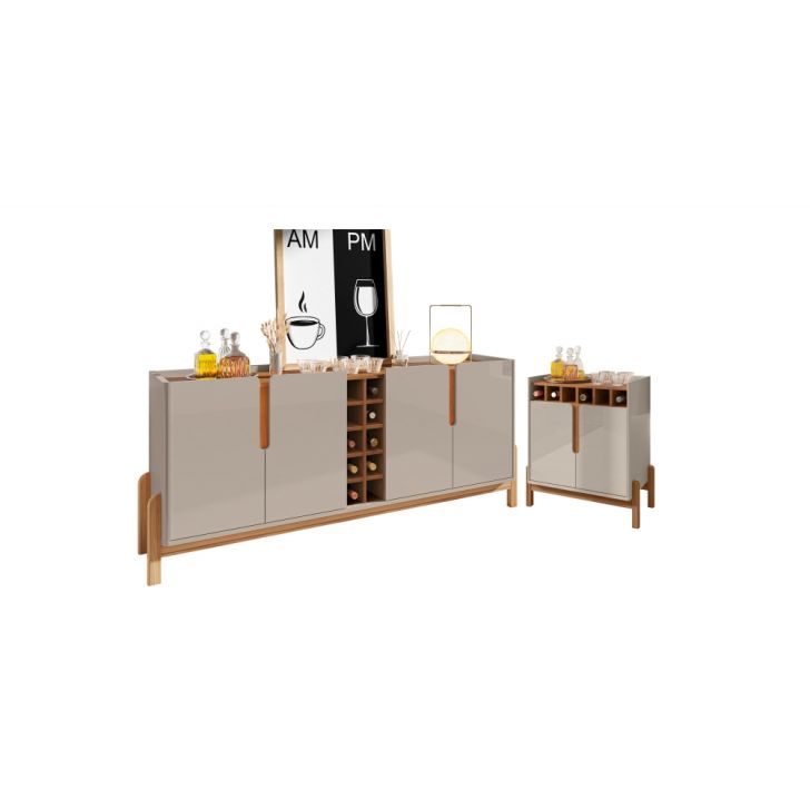 Jogo Buffet 1.9 e Bar Office Off White Cedro