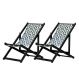 Kit 2 Espreguiçadeiras Dobrável Black SB-Triang Preto