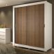 Guarda-Roupa Solteiro Madesa Dallas Plus 2 Portas de Correr 4 Gavetas com Pés - Branco/Rustic