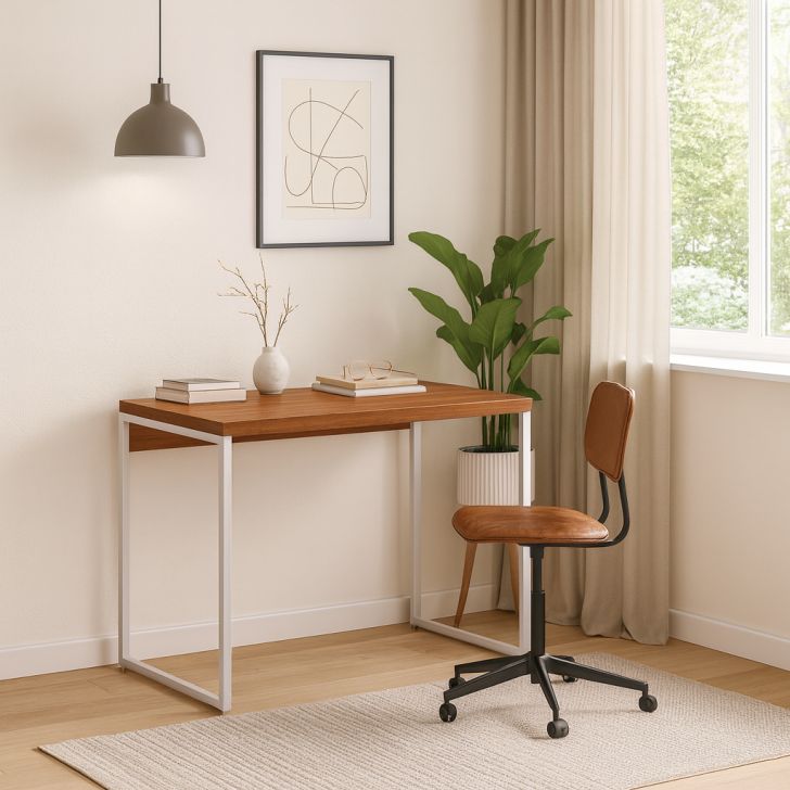 Escrivaninha Nanda Mel e Branca 90 cm