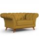 Sofá 2 Lugares Para Sala de Estar Império 150 cm D02 Veludo Mostarda B-260 - Lyam Decor