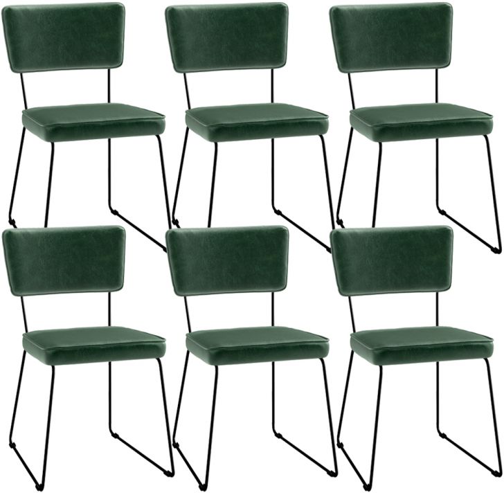 Kit 6 Cadeiras Decorativa Estofada Sala De Jantar Base Aço Allana L02 Facto Verde Musgo - Lyam Decor