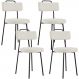 Kit 04 Cadeiras Decorativas Estofada Para Sala De Jantar Barcelona L02 Linho Champagne - Lyam