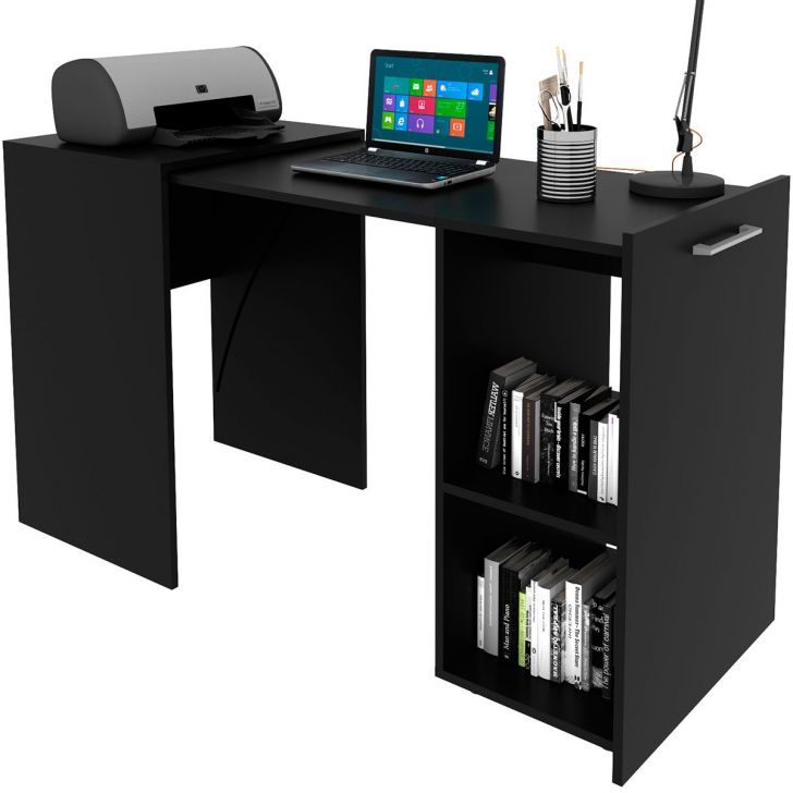 Escrivaninha Retrátil Para Escritório Multiuso Articulável Preto