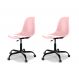 Conjunto com 2 Cadeiras de Escritório Secretária Eames Office Rosa e Preto
