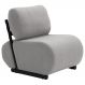 Poltrona Decorativa Athos Base Madeira Preto Bouclé Sheep Cinza - Nexta Casa