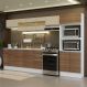 Armário de Cozinha Completa 100% MDF 310 cm Branco/Rustic/Crema Smart 02 XA