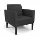 Poltrona Decorativa Isabella Pés Fixo em Madeira Preto PU Preto G19 - Gran Belo