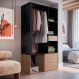 Guarda-Roupa Closet Lumo 1 Porta 1 Gaveta Preto e Montana