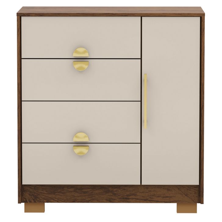 Comoda Sapateira 4 Gavetas 1P 93 cm 20033 Imbuia Fendi VLR