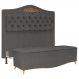 Cabeceira Cama Box Casal 140cm Com Calçadeira Baú Imperial J02 Linho Grafite - Mpozenato
