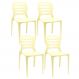 Kit 04 Cadeiras Para Cozinha Área Gourmet Jardim Empilhável Larsen P03 Amarelo - Lyam Decor