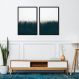 Quadro Pinheiros Neblina França 62x43 2-43x30 Caixa Preto