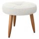 Puff Redondo para Sala Miami Boucle Bege