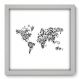 Quadro Decorativo - Mapa Mundi - 33cm x 33cm - 097qndbb