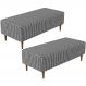 Kit 02 Puffs Decorativo Sala de Estar Bali W01 Pés Palito 120x50cm Pied Poule - Lyam Decor