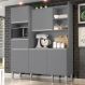 Armário de Cozinha Compacta 160cm 5 Portas Isabel Cinza - AJL Móveis