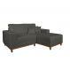 Image of Sofá 3 Lugares Mônaco com Chaise Direto Linho Cinza LE480UP17NCSMOB