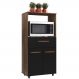 Balcao Multiuso Forno 2P 1G 60 cm Luna Savana Preto Mobbs