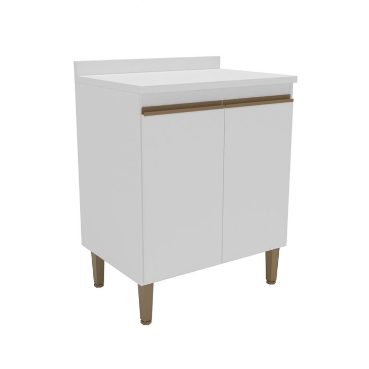 Balcão de Cozinha Margarida com Tampo 2 Portas Branco