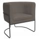 Poltrona Decorativa Betina Base Aço Preto Bouclé Marrom - Nexta Casa