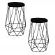 Kit 2 Banqueta Decorativa Rubel Base Preta Veludo Preto G41 - Gran Belo