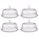 Kit 4 Porta Bolo com Cúpula 30cm Transparente Boleira Glassy Crippa Doces Sobremesas