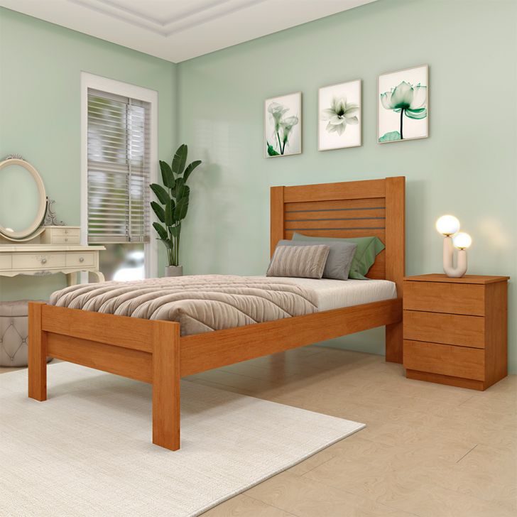 Cama Solteiro Safira Cinamomo