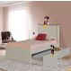 Cama Solteiro Viana Off White com Auxiliar e Colchões