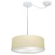 Pendente Cilíndrico Com Desvio Md-4255 Cúpula em Tecido 40x15cm Algodão Crú - Bivolt