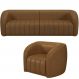 Kit Sofá 4 Lugares Para Sala Estar 252 cm com 01 Poltrona Lazio M03 Couríssimo Whisky - Lyam Decor