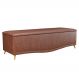 Calçadeira Baú King 195cm com Tachas Imperial J02 Facto Marrom - Mpozenato