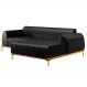 Sofá 265cm 4 Lugares com Chaise Direito Pés Gold Molino B-159 Corano Preto - Domi