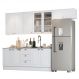 Cozinha Completa Americana 5 Peças Branco com Vidro - Móveis Henn