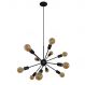 Lustre Luminária Pendente com 12 Hastes Modelo Sputinik - Ideal para Mesa Jantar, Sala, Quarto - Cor Preto