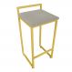Banqueta Pietra Suede Marrom Rato Base Dourado D'Rossi