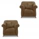Kit 2 Poltronas Para Sala de Estar Vênus Suede Caramelo Pés Castanho - Pallazio