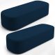 Kit 02 Puffs Decorativos Orgânicos Para Living Quarto 140cm Doha W01 Suede Azul Marinho - Lyam Decor