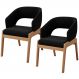 Kit 02 Cadeiras de Jantar e Estar Living Estofada Lince L02 Bouclê Preto - Lyam Decor