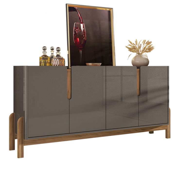 Buffet Aparador 4 Portas 170cm 050518 Cinza Perola Cedro DCASA