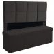 Kit Cabeceira Poliana+ Calçadeira Kiara Casal 140 CM Suede Preto - D A Decor