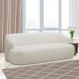 Sofá Decorativo 2 Lugares Charlote 180cm Sala de Estar Pés em Madeira Bouclê Off White G88 - Gran Belo