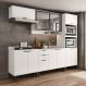 Armário de Cozinha Completa c Balcão Miami Studio Carraro Branco