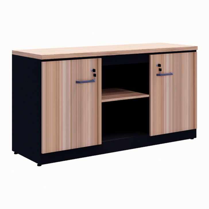 Armário de Escritório Yaris com Nichos 2 PT Calvi e Preto 73 cm