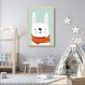 Quadro Infantil Coelho na Neve 43x30 Caixa Marfim