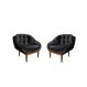 Kit 02 Poltronas Decorativa Sala Estar Recepção Marcela Veludo Preto - Montanaris Decor