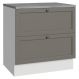 Balcão de Cozinha 80 cm 2 Gavetas Branco/Cinza Vik Madesa